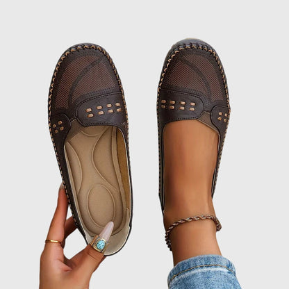 Mocasines Mujer Sintético Perforado Sin Cordones Casual
