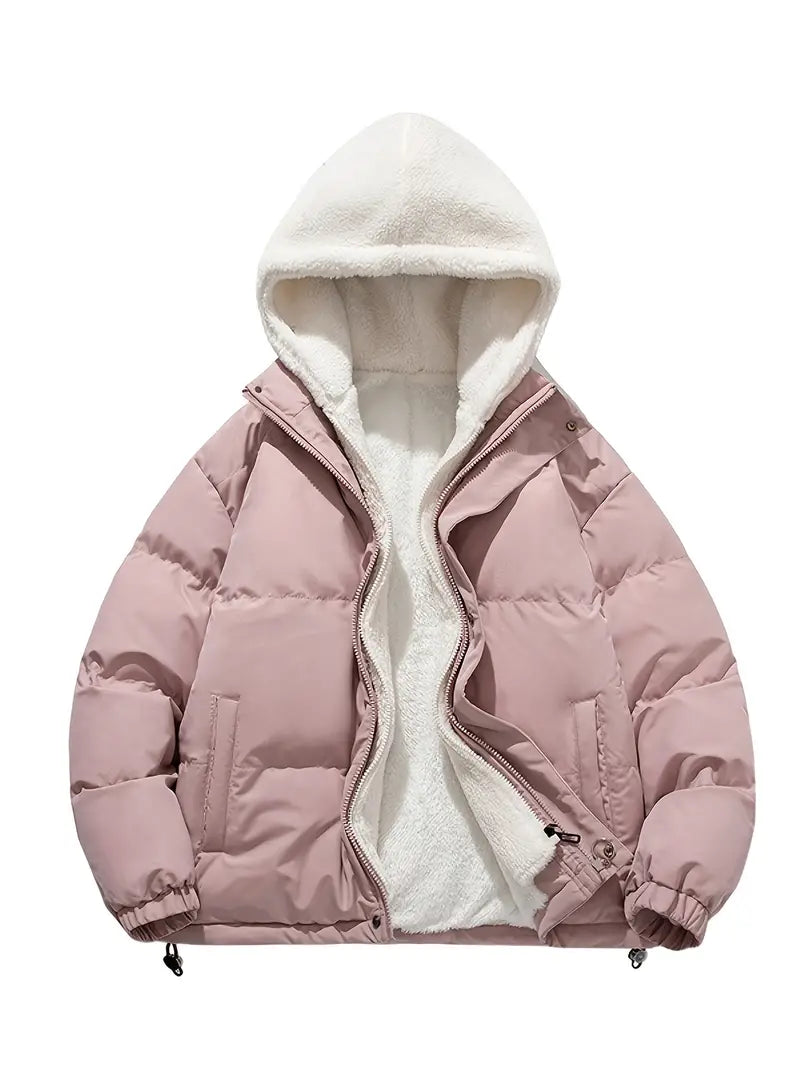 Abrigo Puffer Mujer Invierno con Capucha Acolchado