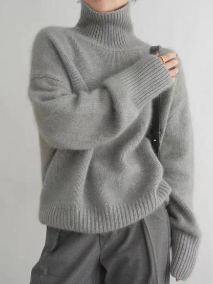 Jersey Mujer de Cachemir Cuello Alto Corte Atemporal