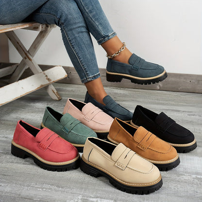 Mocasines Mujer Diseño Retro Suela Gruesa Comodos