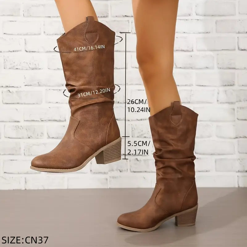 Botas Mujer de Cuero Sintético Elegantes
