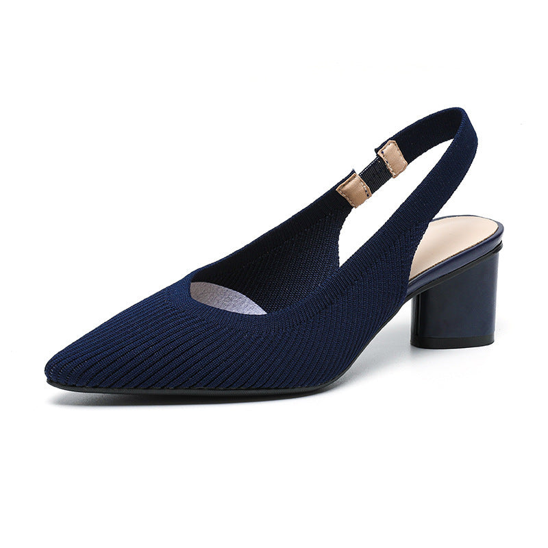 Tacones Mujer con Puntera Fina y Tira Trasera Ajustable