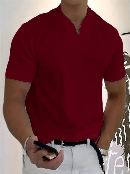 Camiseta Hombre Cuello en V Transpirable Corte Clásico
