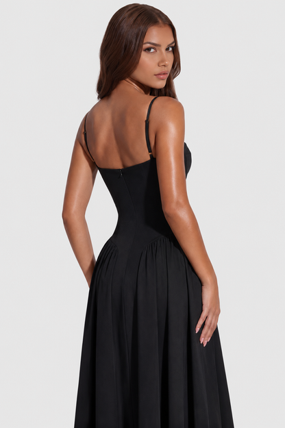 Vestido Midi Mujer Escote Corazón Ajustado