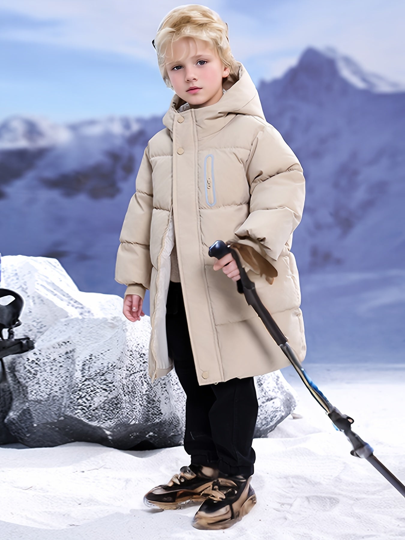 Chaqueta Acolchada Niño con Capucha y Mangas Largas