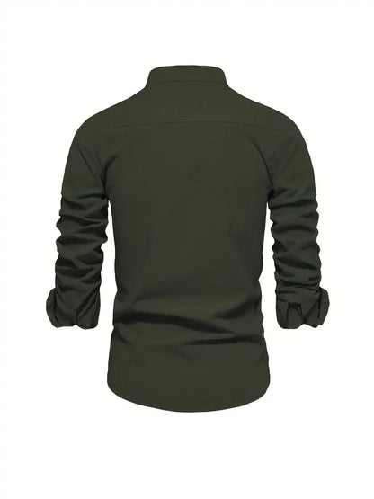 Camisa casual hombre botones manga larga entretiempo