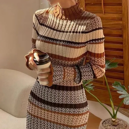 Vestido maxi mujer de plumeti mangas largas