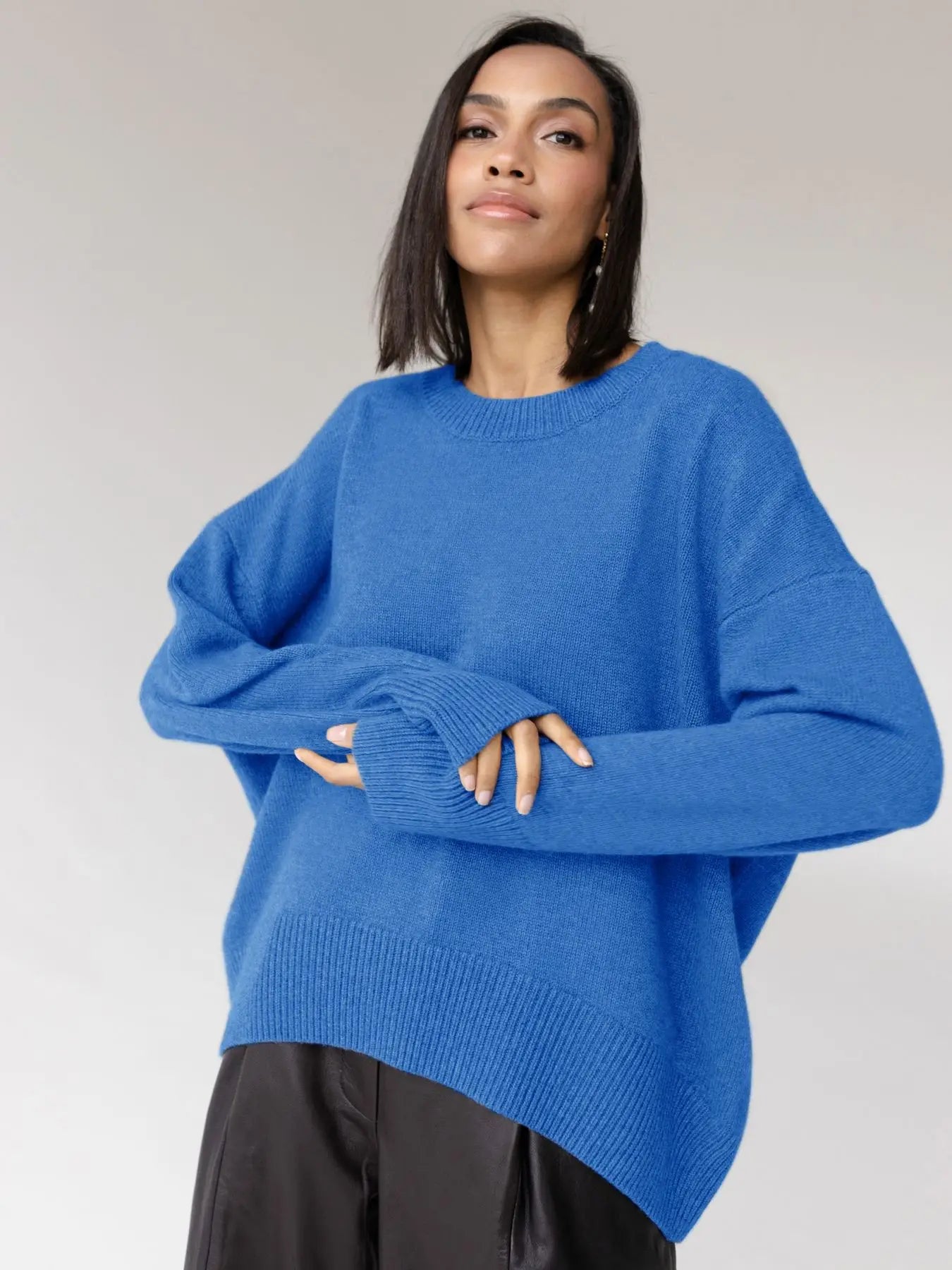 Jersey Mujer Suave Moderno Cuello Redondo