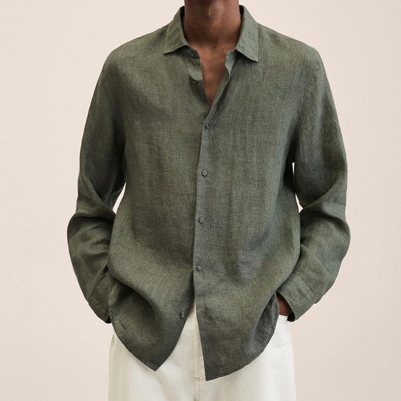Camisa Hombre Algodón Manga Larga Corte Clásico