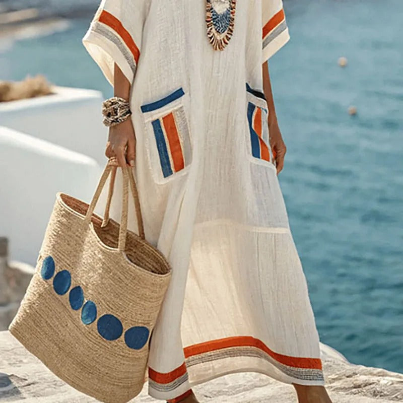 Vestido Largo Mujer con Bolsillos Estilo Elegante