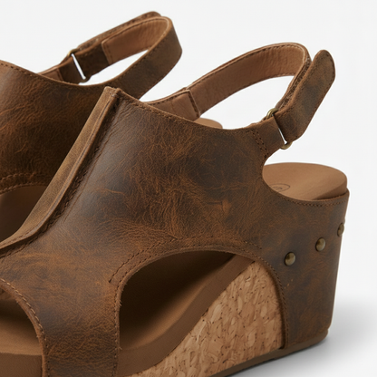 Sandalias Cuña Mujer Plataforma Corcho Tira Trasera