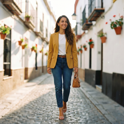 Blazer Mujer Clásico Oficina Ajuste Regular