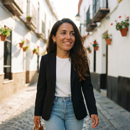 Blazer Mujer Clásico Oficina Ajuste Regular