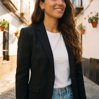 Blazer Mujer Clásico Oficina Ajuste Regular