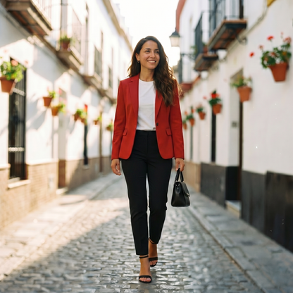 Blazer Mujer Clásico Oficina Ajuste Regular