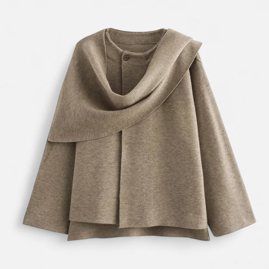 Abrigo Mujer Acolchado Invierno Cuello Asimétrico con Bufanda - Mavetta