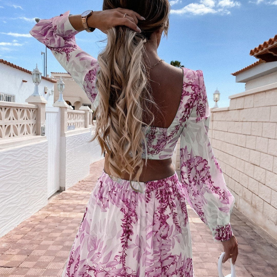Vestido Largo Mujer de Verano Cut Out Escote en V