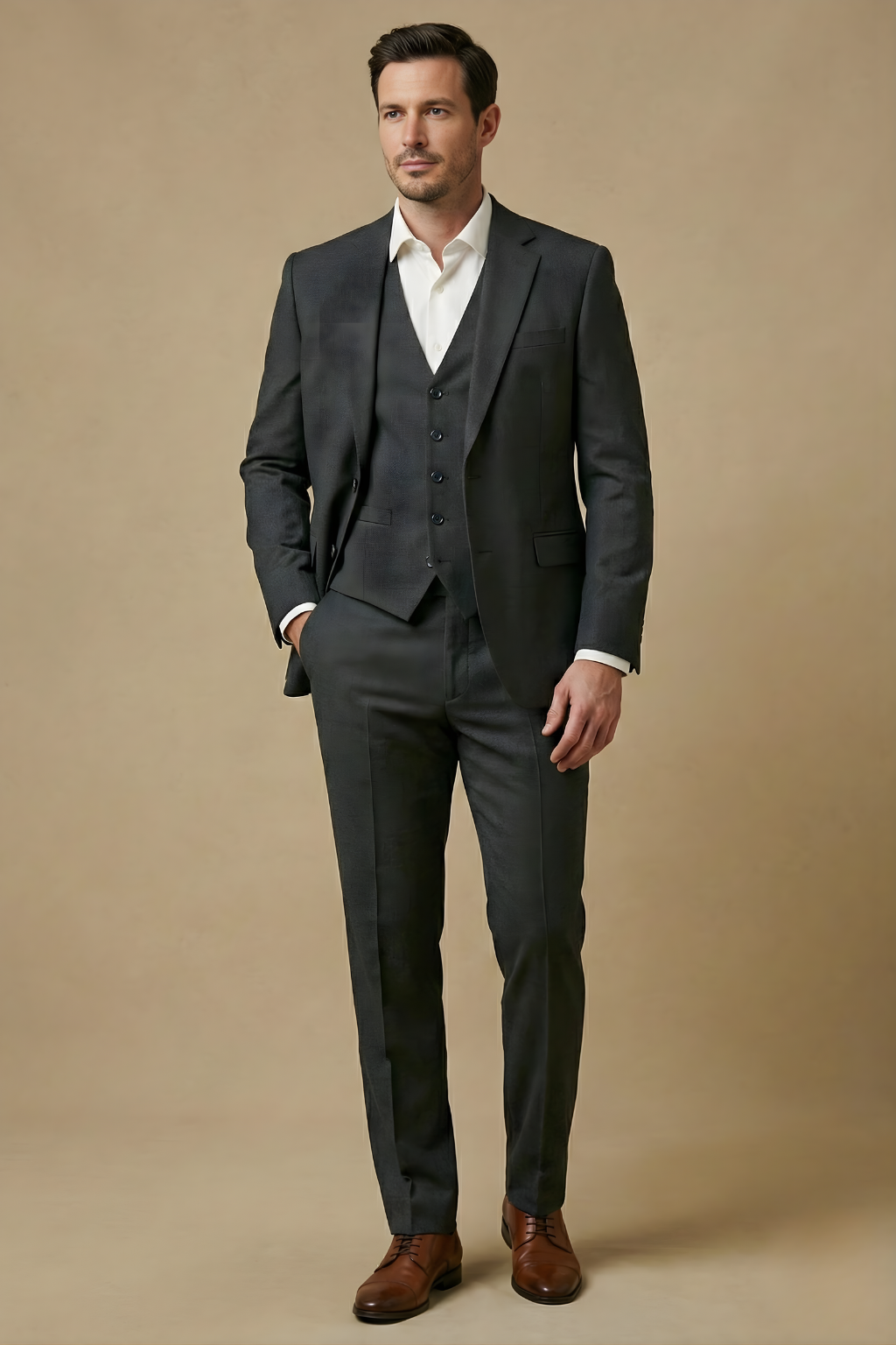 Traje Hombre Tres Piezas Slim Fit Clásico