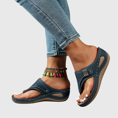 Sandalias Planas Mujer con Calado Geométrico Plataforma