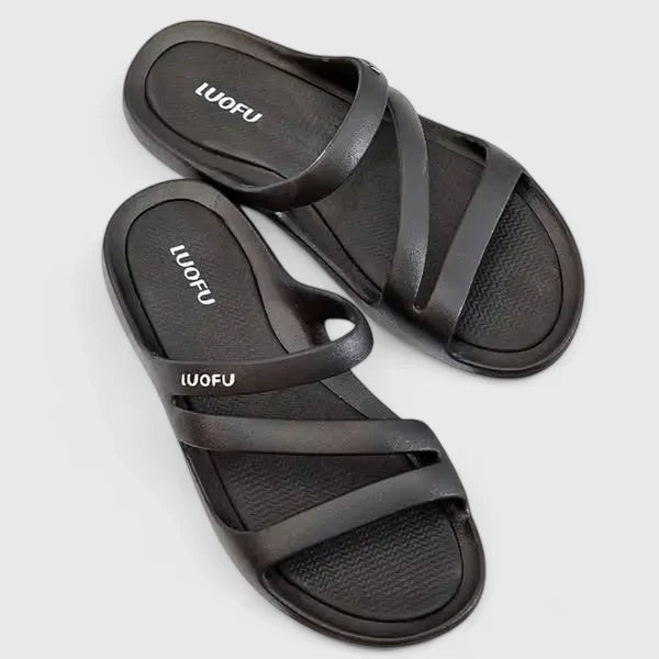 Sandalias Planas Mujer Tipo Mules Tiras Cruzadas