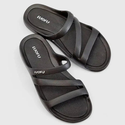 Sandalias Planas Mujer Tipo Mules Tiras Cruzadas