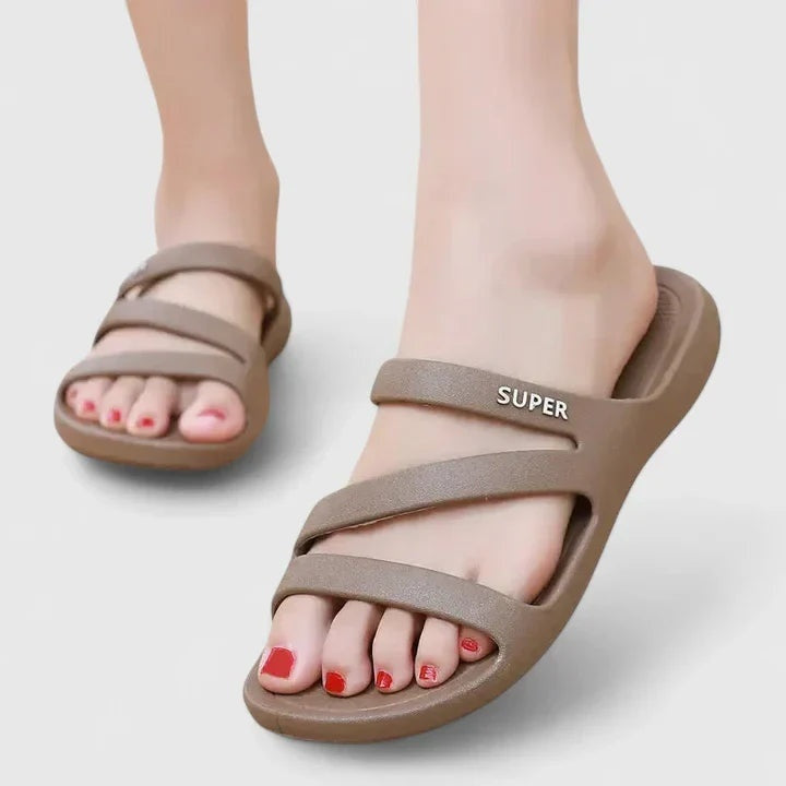 Sandalias Planas Mujer Tipo Mules Tiras Cruzadas