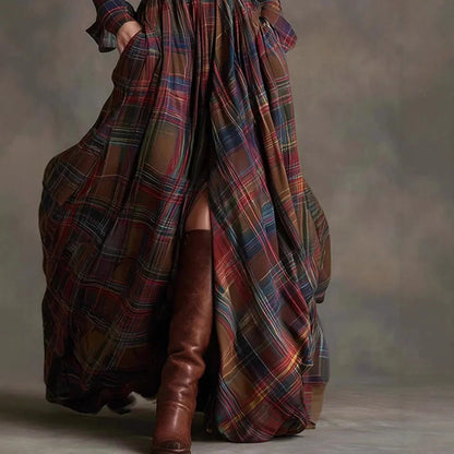 Vestido Largo Mujer Camisero de Algodón con Cinturón