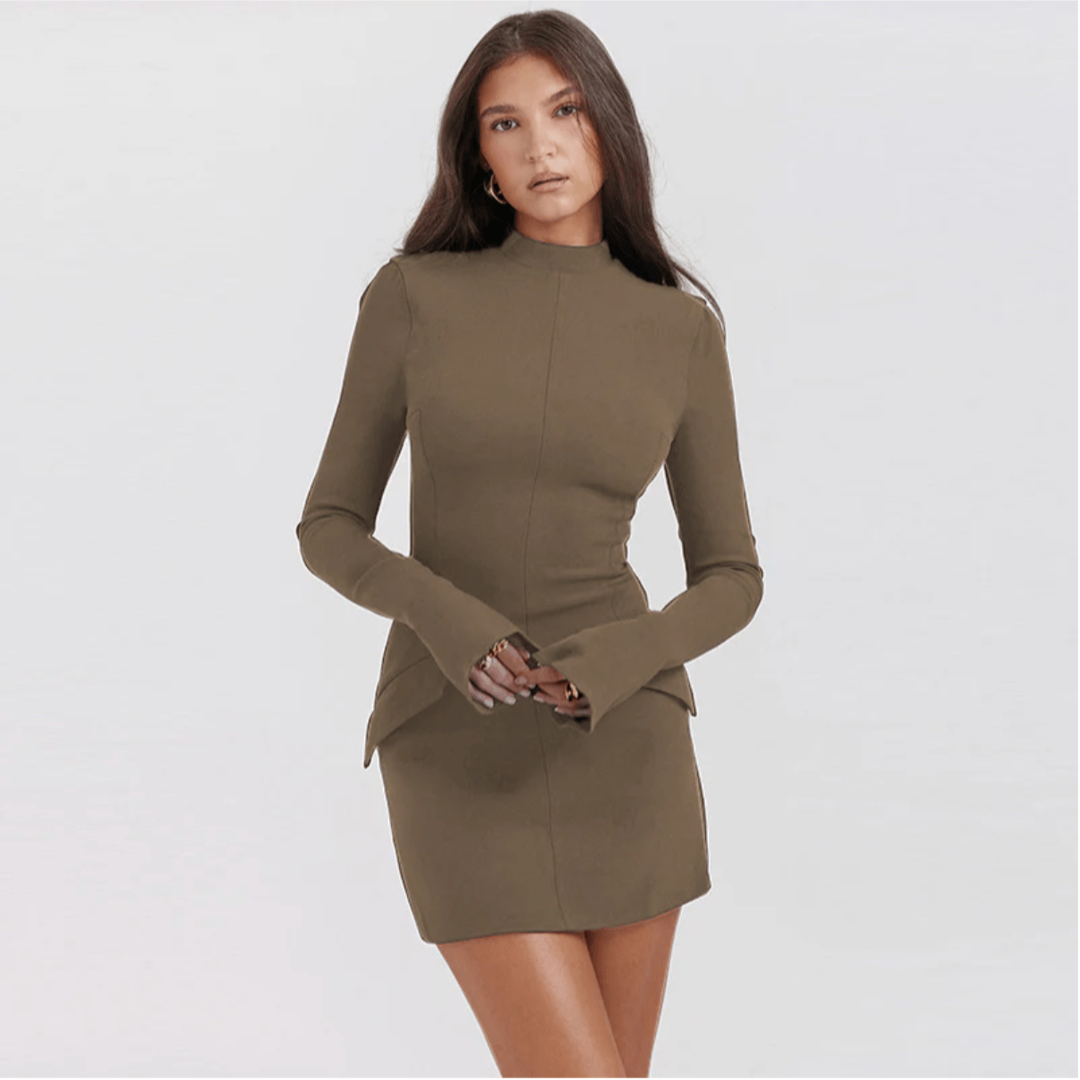 Vestido Mujer con Solapas Elegante Corte Versátil