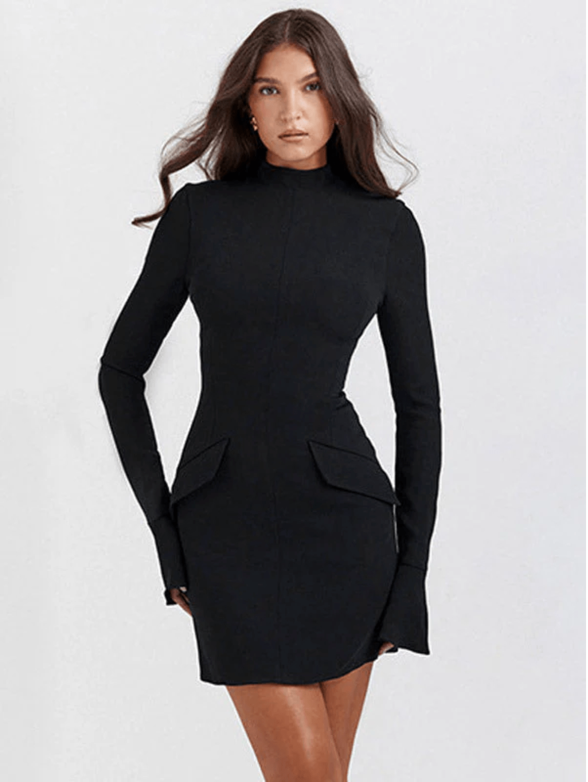 Vestido Mujer con Solapas Elegante Corte Versátil