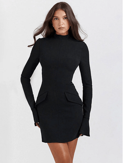Vestido Mujer con Solapas Elegante Corte Versátil