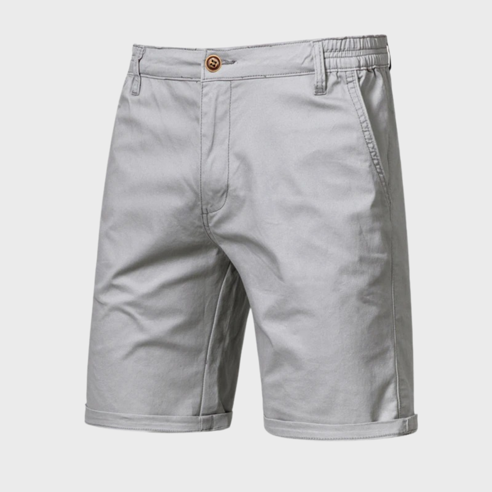 Bermudas Chino Hombre Algodón Cintura Elástica Parcial