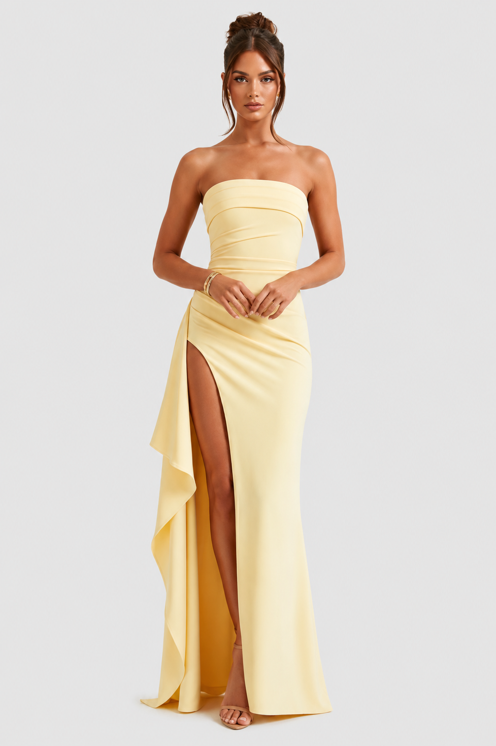 Vestido largo Mujer sin tirantes elegante