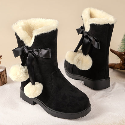 Botas de nieve niña de felpa cálida suela antideslizante