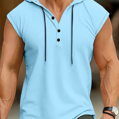Camisa sin mangas hombre tejido transpirable con capucha