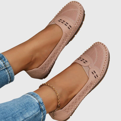 Mocasines Mujer Sintético Perforado Sin Cordones Casual