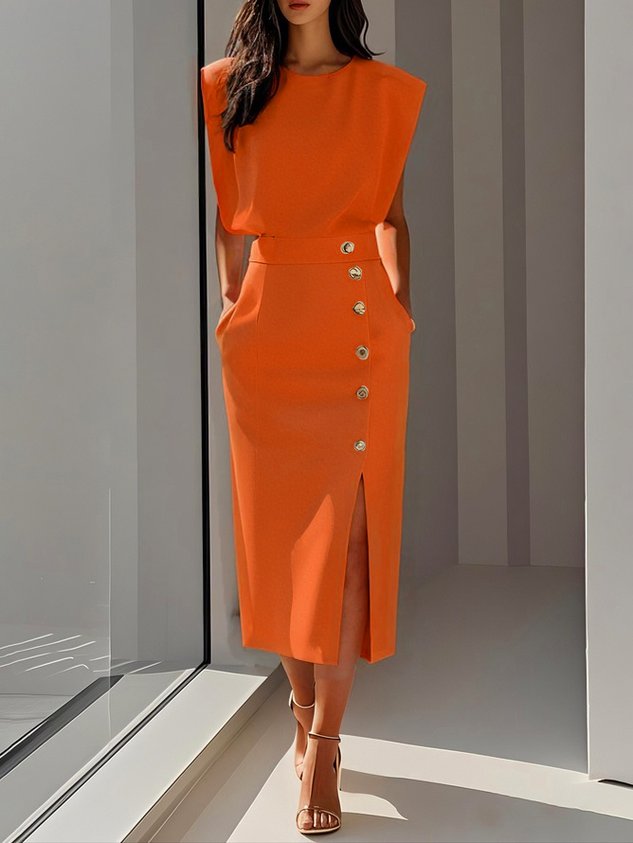 Vestido midi mujer con estilo atemporal y corte elegante