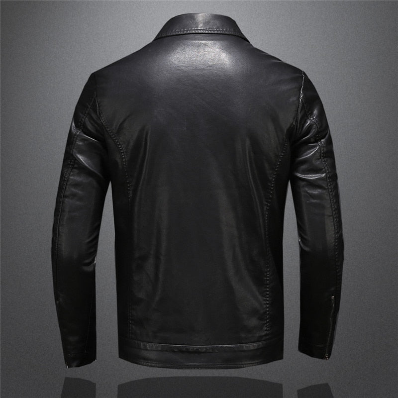 Chaqueta Hombre de Cuero Ajustada Clásica