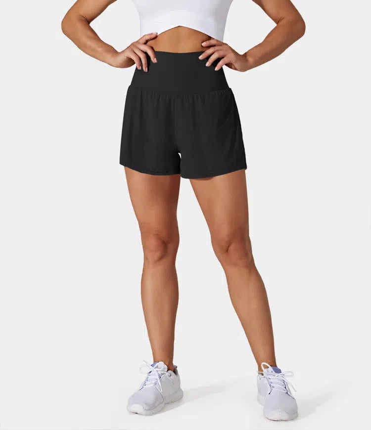 Short deportivo mujer Algodón Cintura Alta Bolsillos