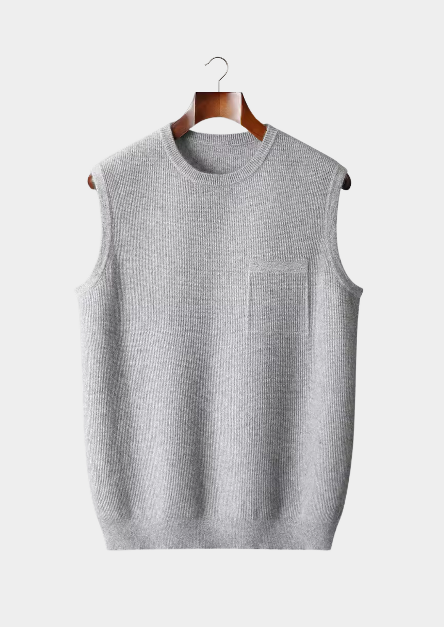 Chaleco Hombre Lana Merino Punto Cuello Redondo Jacquard