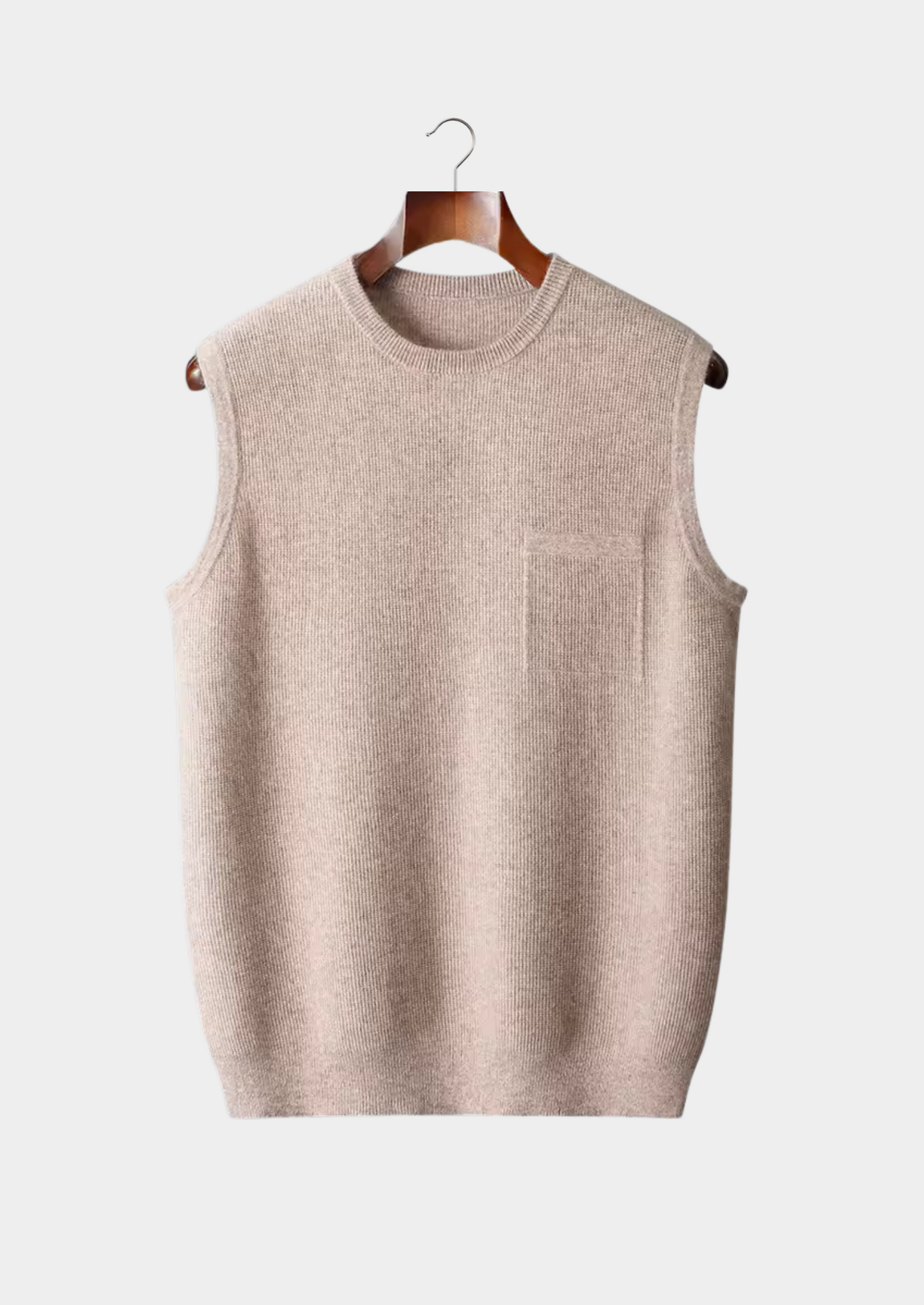 Chaleco Hombre Lana Merino Punto Cuello Redondo Jacquard