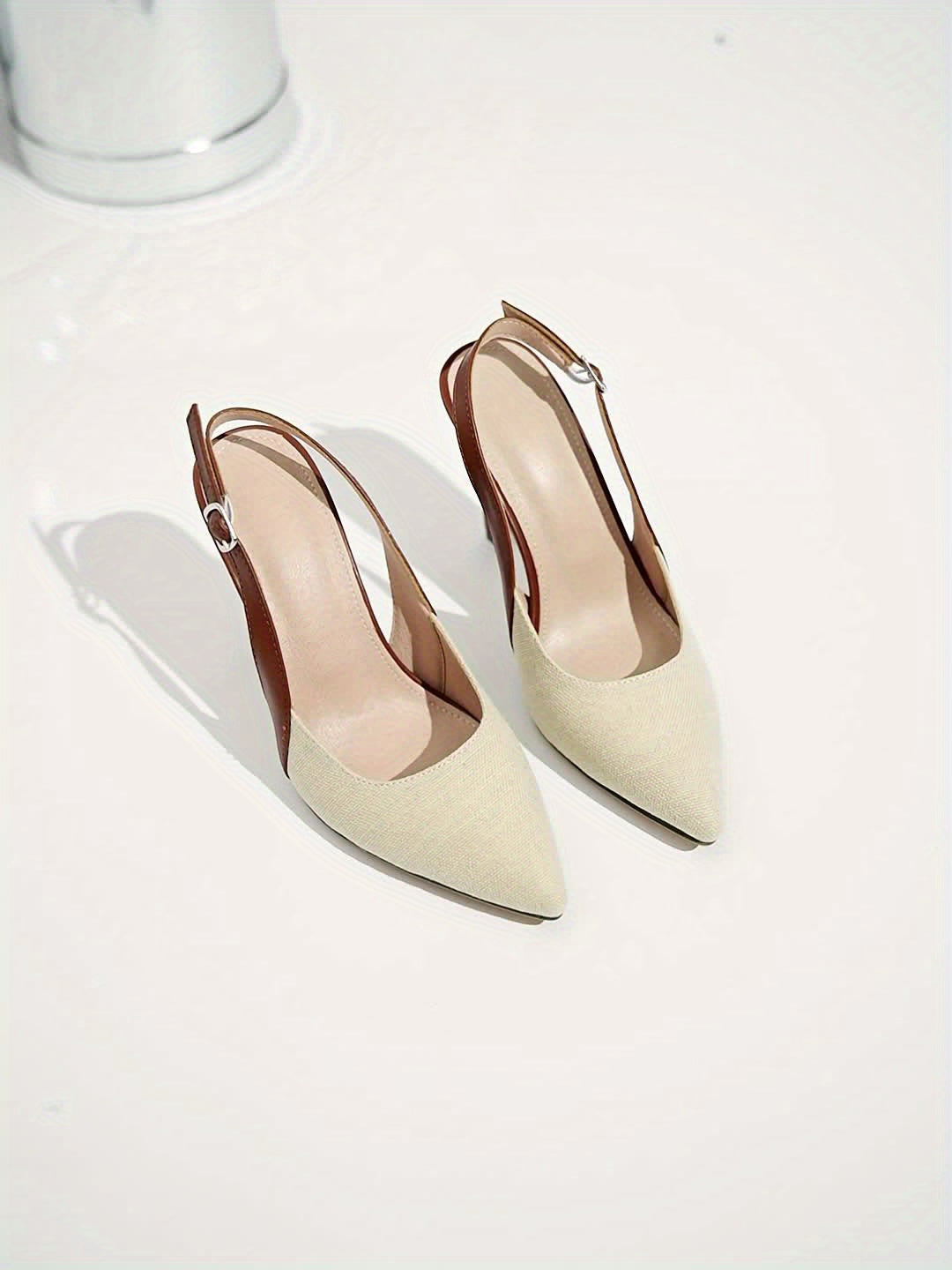 Tacones Mujer Slingback Diseño en Contraste
