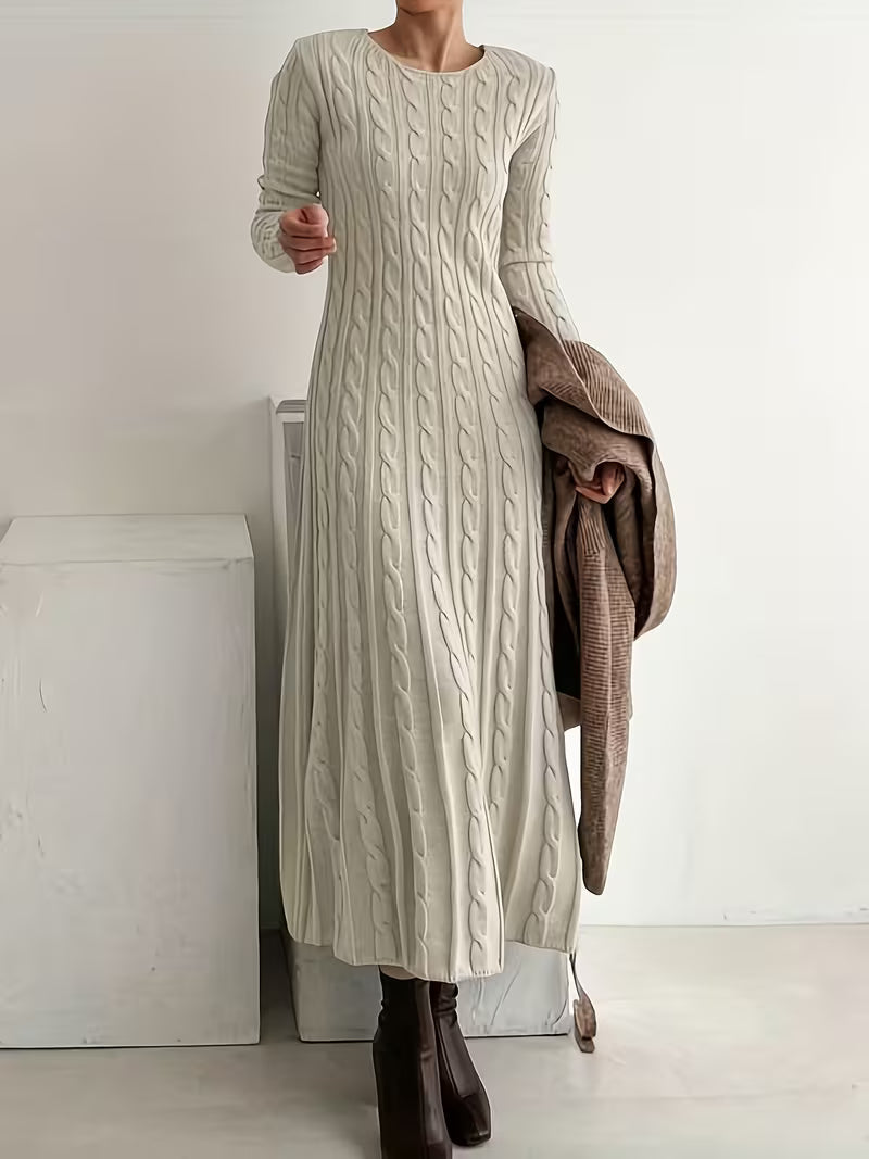 Vestido largo Mujer de punto trenzado elegante