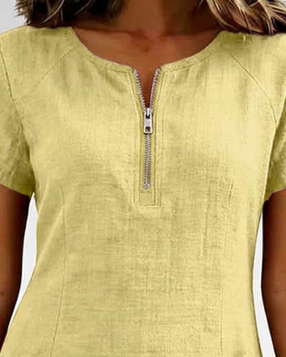Vestido recto mujer con cremallera y bolsillos