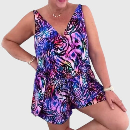 Vestido de baño mujer Escote en V Diseño fluido