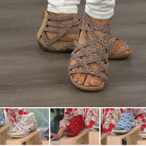 Sandalias ortopédicas mujer tiras cruzadas diseño abierto