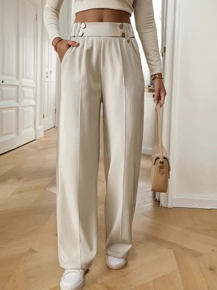 Pantalón Mujer de Talle Alto Corte Recto