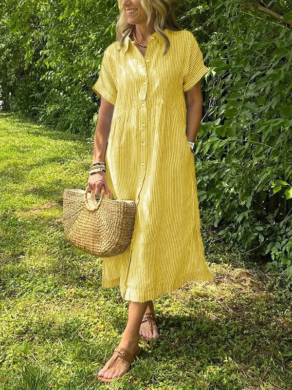 Vestido maxi mujer Ligero Manga Corta Veraniego