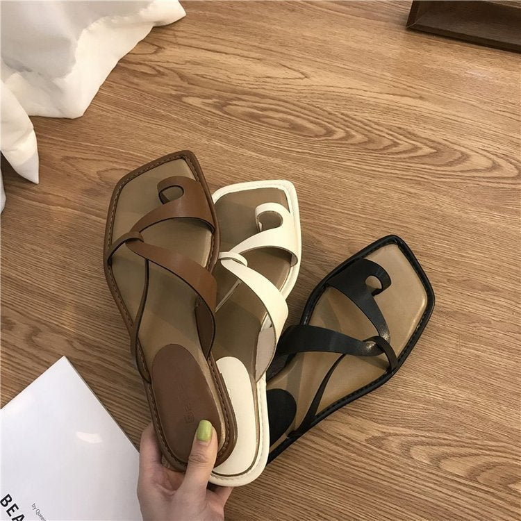 Sandalias Mujer Verano con Anillo en Dedo Exterior