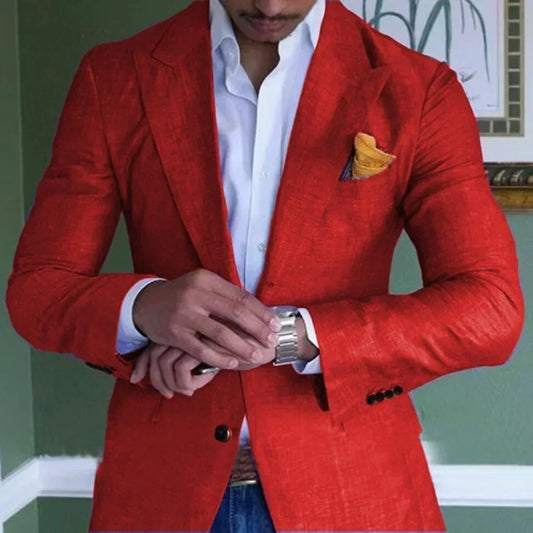 Chaqueta Traje Hombre de Lino Solapa Clásica - Mavetta