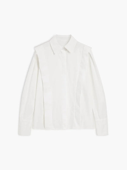 Blusa Mujer Manga Larga Cuello Solapa Puños Ajustables